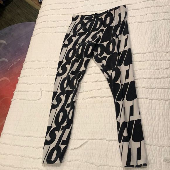 Nike Pants - Nike Bold Black and White Lettered Leggings
